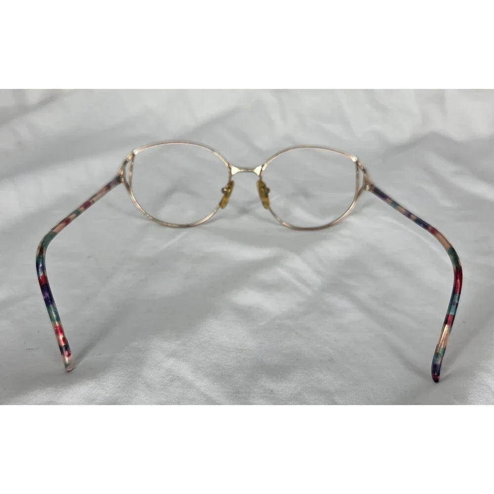 Vintage Womens EGF Glasses Rainbow Abstract Multicolor Frame Only C2 54-18-135